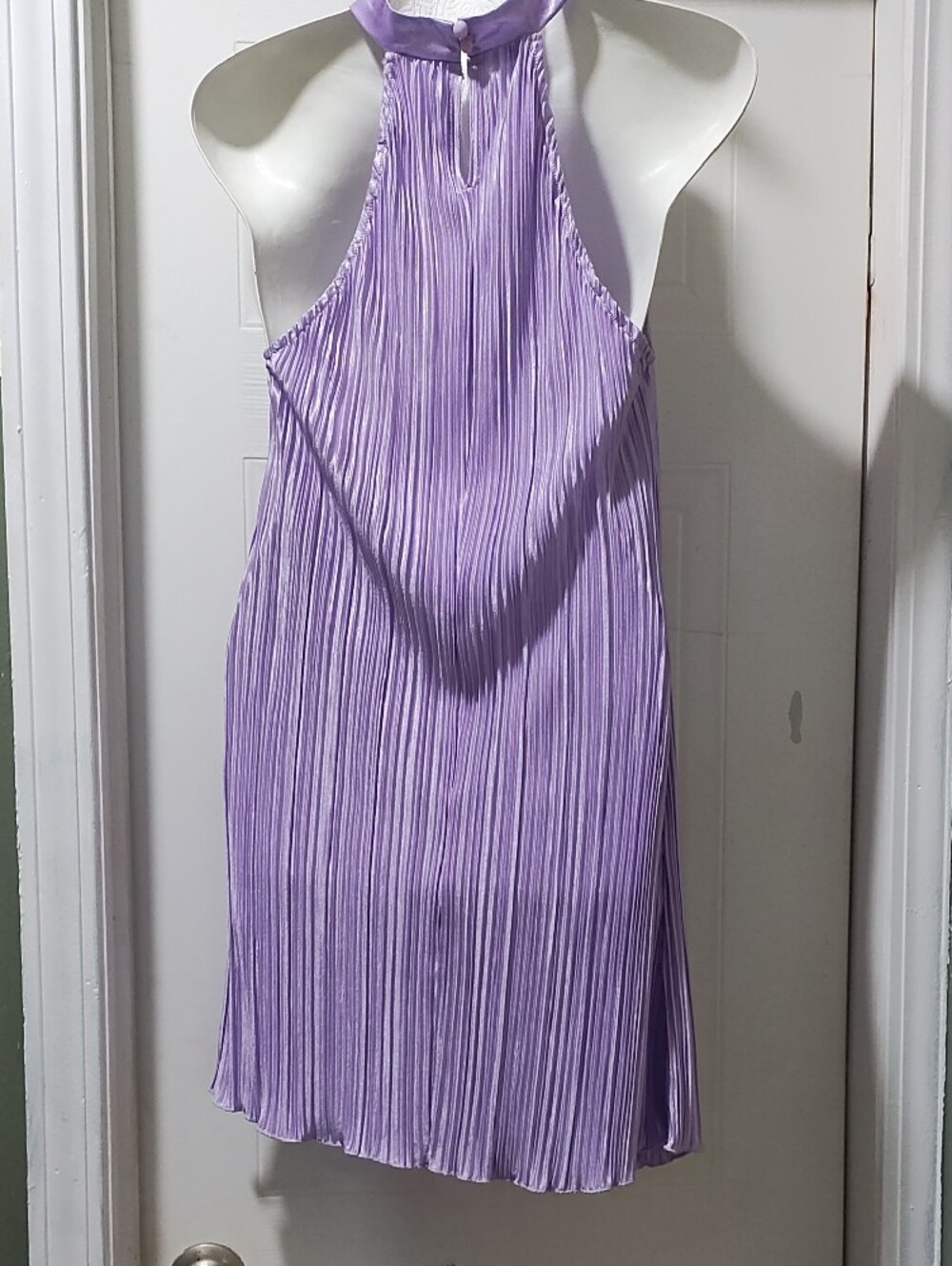 SHEIN Lavender Pleated Halter Mini Dress - Picture 7 of 11